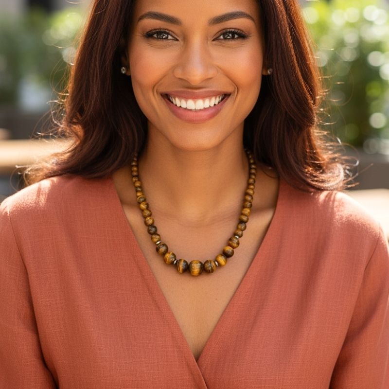 Bold Guardian Necklace | Tiger Eye Stone - For Women | Includes: Necklace