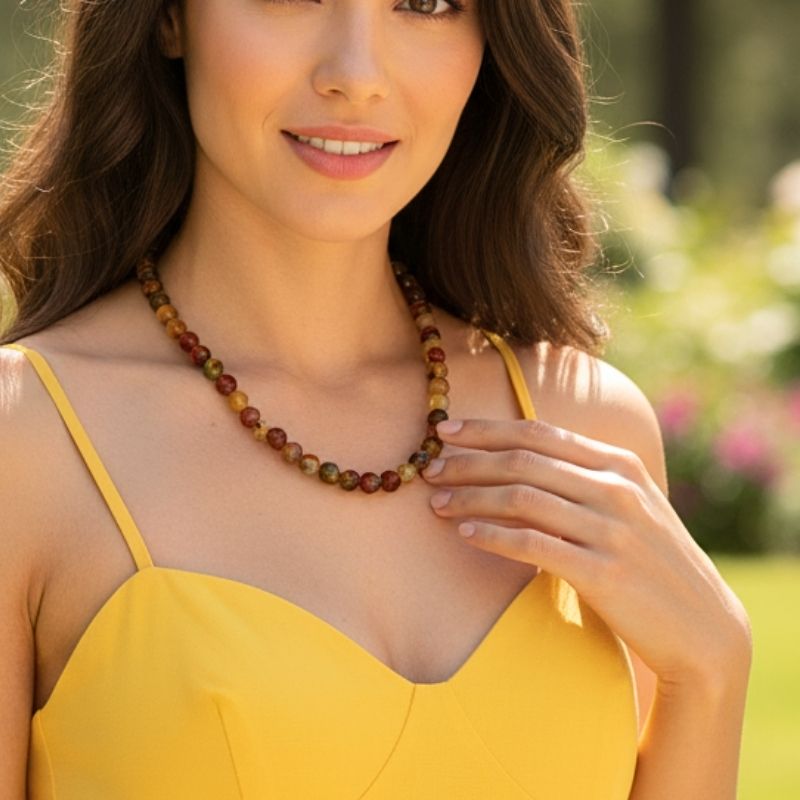 Bold Harmony Necklace | Mix Jade - For Women | Includes: Necklace