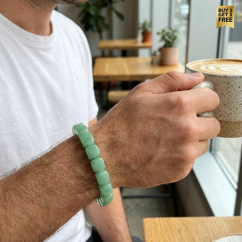 Abundance & Luck Bracelet | Green Aventurine Stone - For Men | Includes: Bracelet