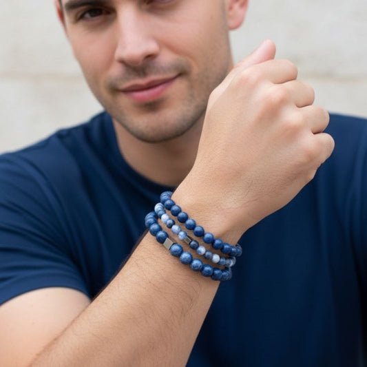 Calm Layered Bracelets | Sodalite - For Men | Includes: Bracelets (Set of 3)