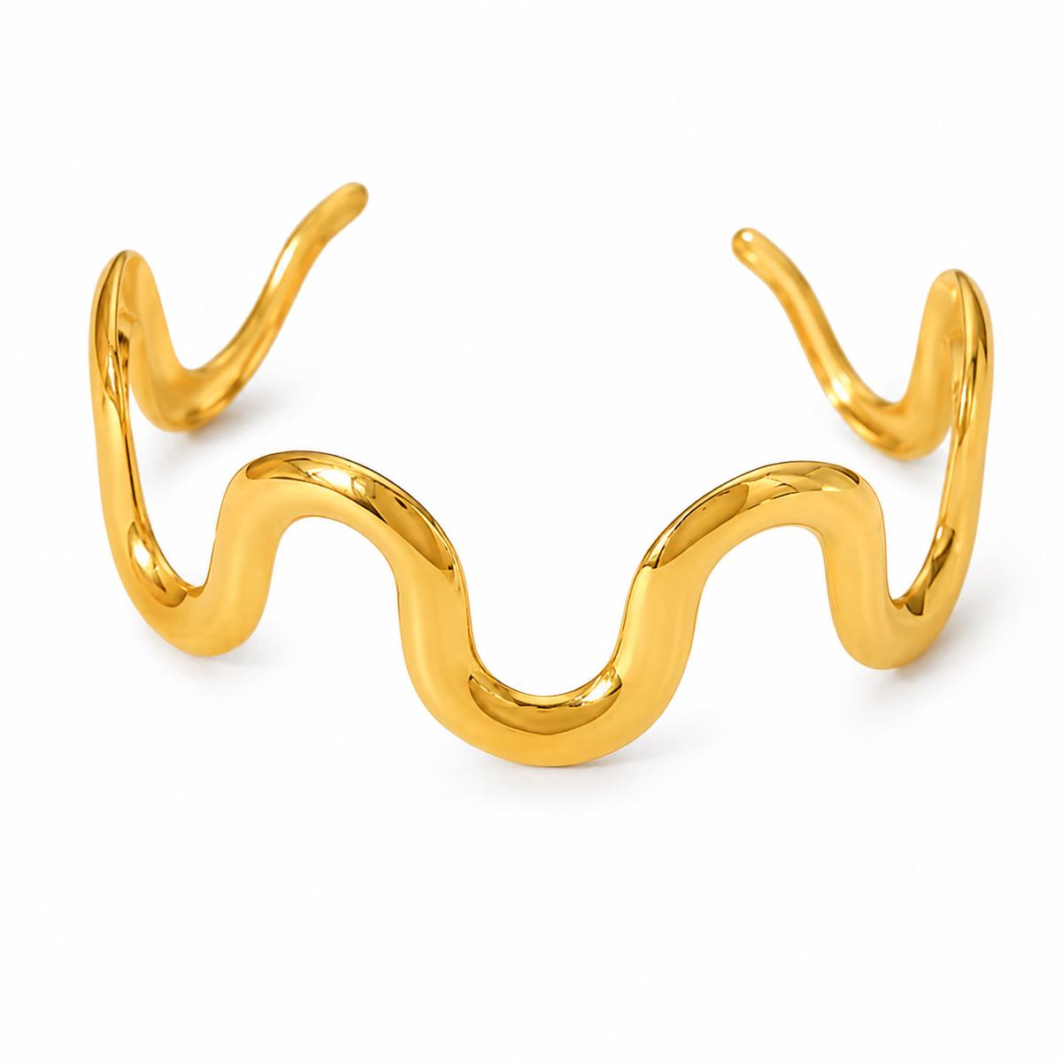 Artisan Golden Cuff | PVD 18K Gold Plated, Stainless Steel, Water Proof - For Women | Includes: Bracelet