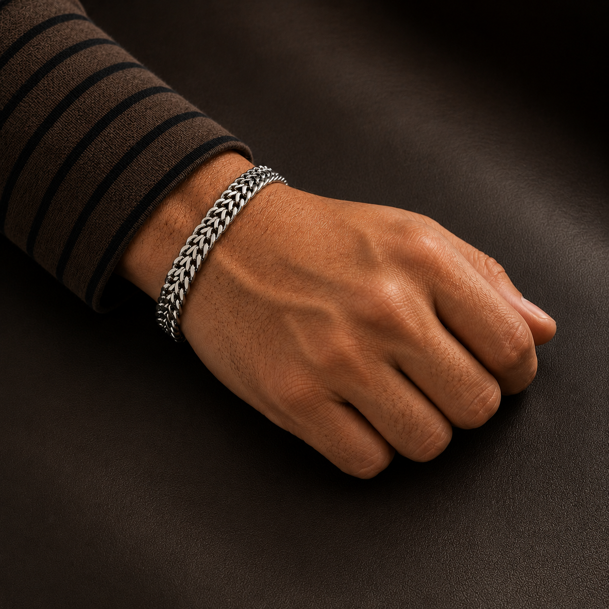 Modern Weaved Regular Flexi 6MM Steel Bracelet | TITANIUM STEEL- For Men | Includes: Bracelet