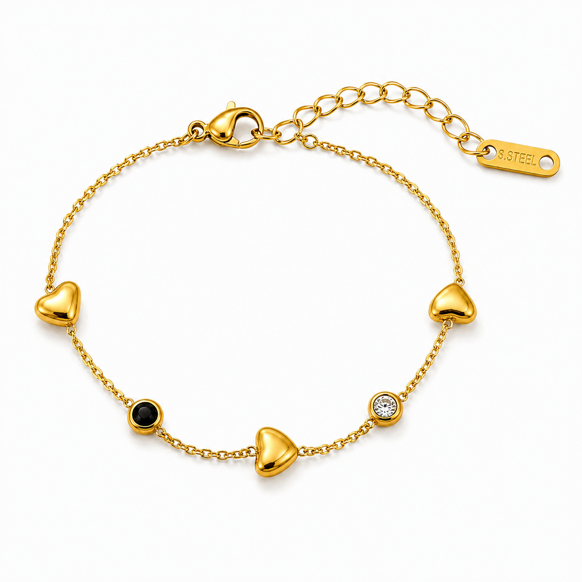 Harmony HEART & CONTRAST ACCENT Bracelet | Gold-Tone - For Women | Includes: Bracelet
