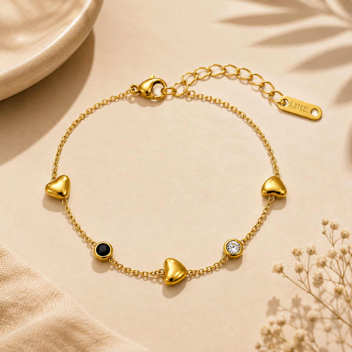 Harmony HEART & CONTRAST ACCENT Bracelet | Gold-Tone - For Women | Includes: Bracelet