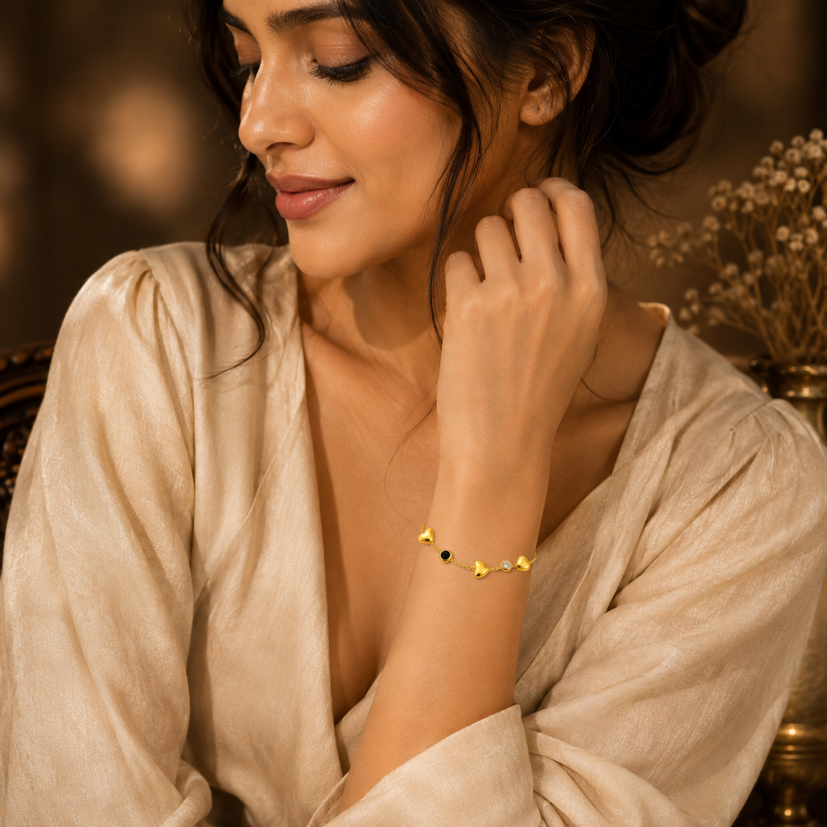Harmony HEART & CONTRAST ACCENT Bracelet | Gold-Tone - For Women | Includes: Bracelet