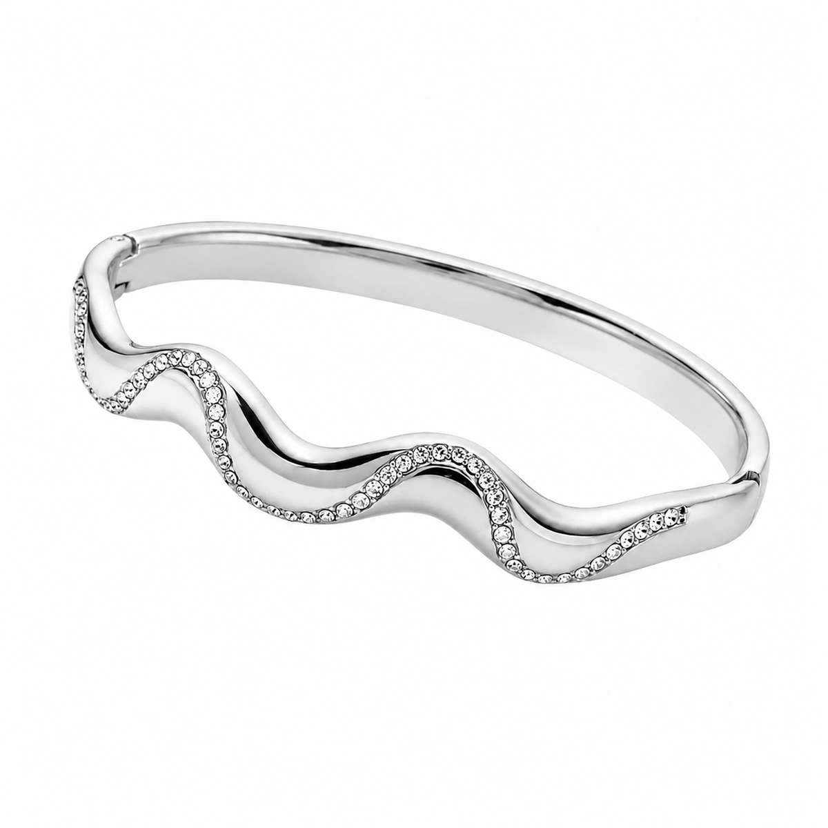 Ripple SPARKLING WAVE Bangle | Silver-Tone - For Women | Includes: Bangle