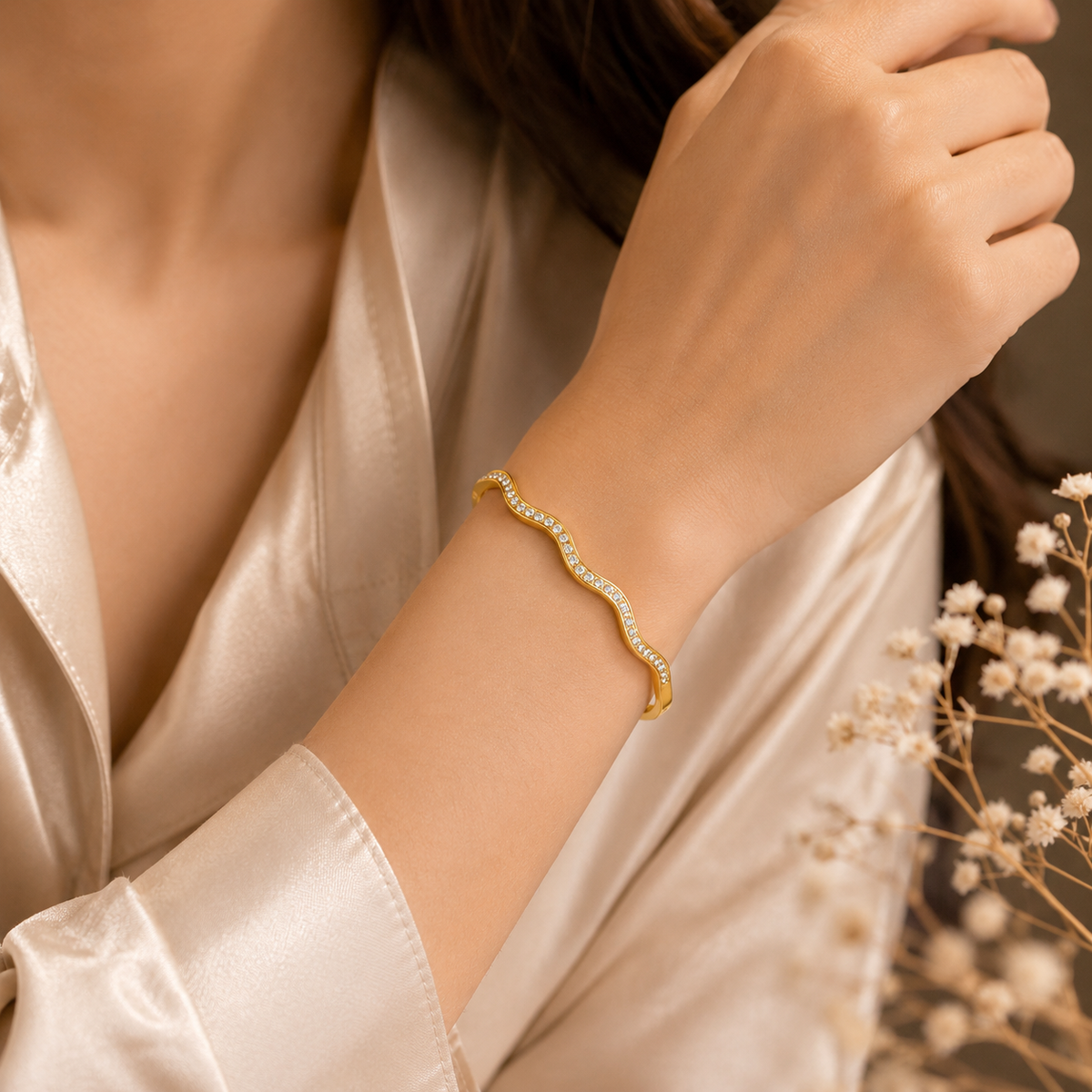 Serpentine SLIM SPARKLE Bangle | Gold-Tone - For Women | Includes: Bangle