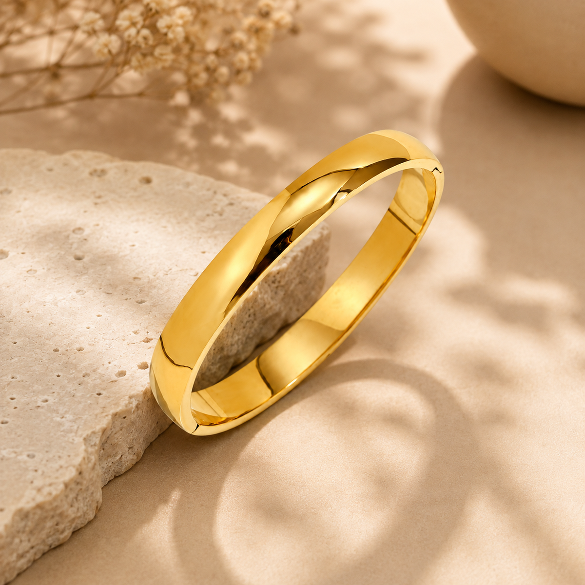 Statement WIDE POLISHED Bangle | Gold-Tone - For Women | Includes: Bangle