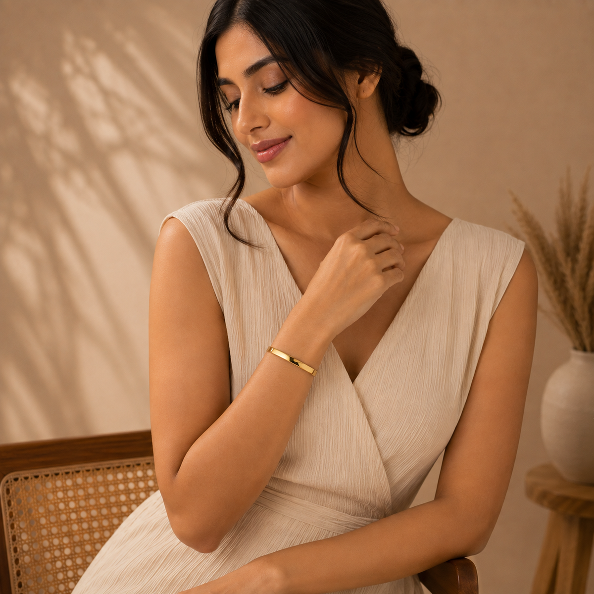 Statement WIDE POLISHED Bangle | Gold-Tone - For Women | Includes: Bangle