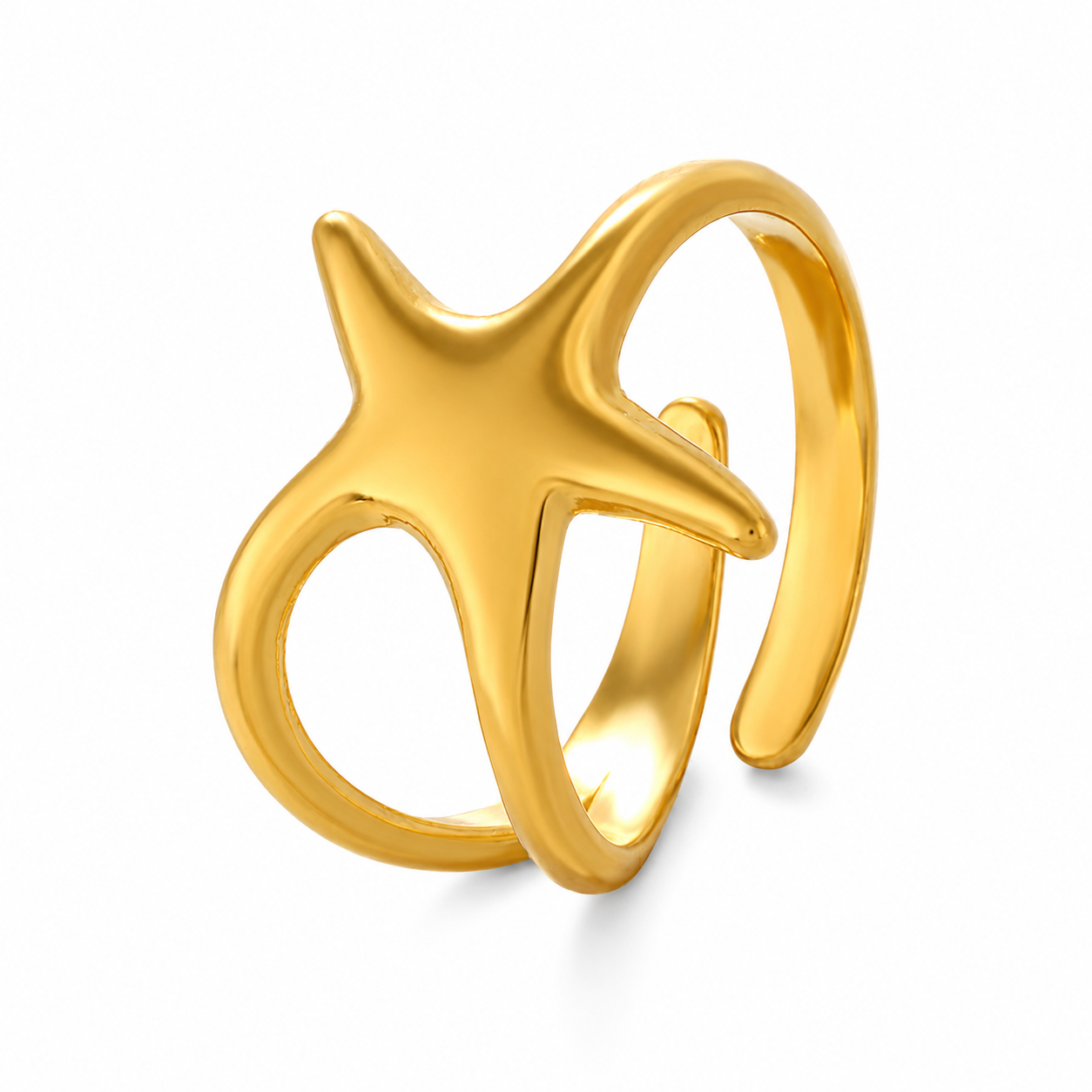 Trendy Galaxi Star Flexi Size Ring | 18K PVD Gold Plated- For Women | Includes: Ring