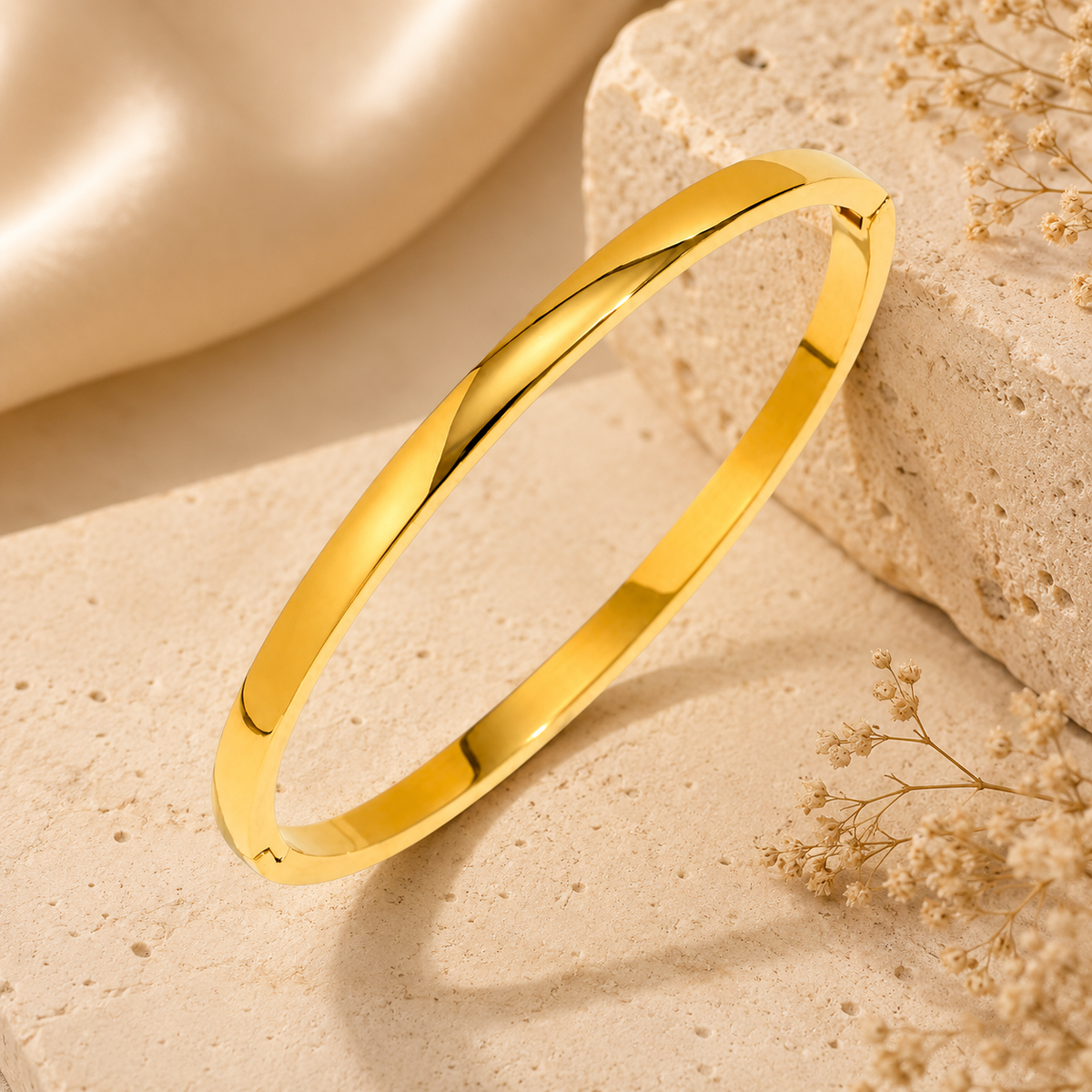 Essential SLIM POLISHED Bangle | Gold-Tone - For Women | Includes: Bangle