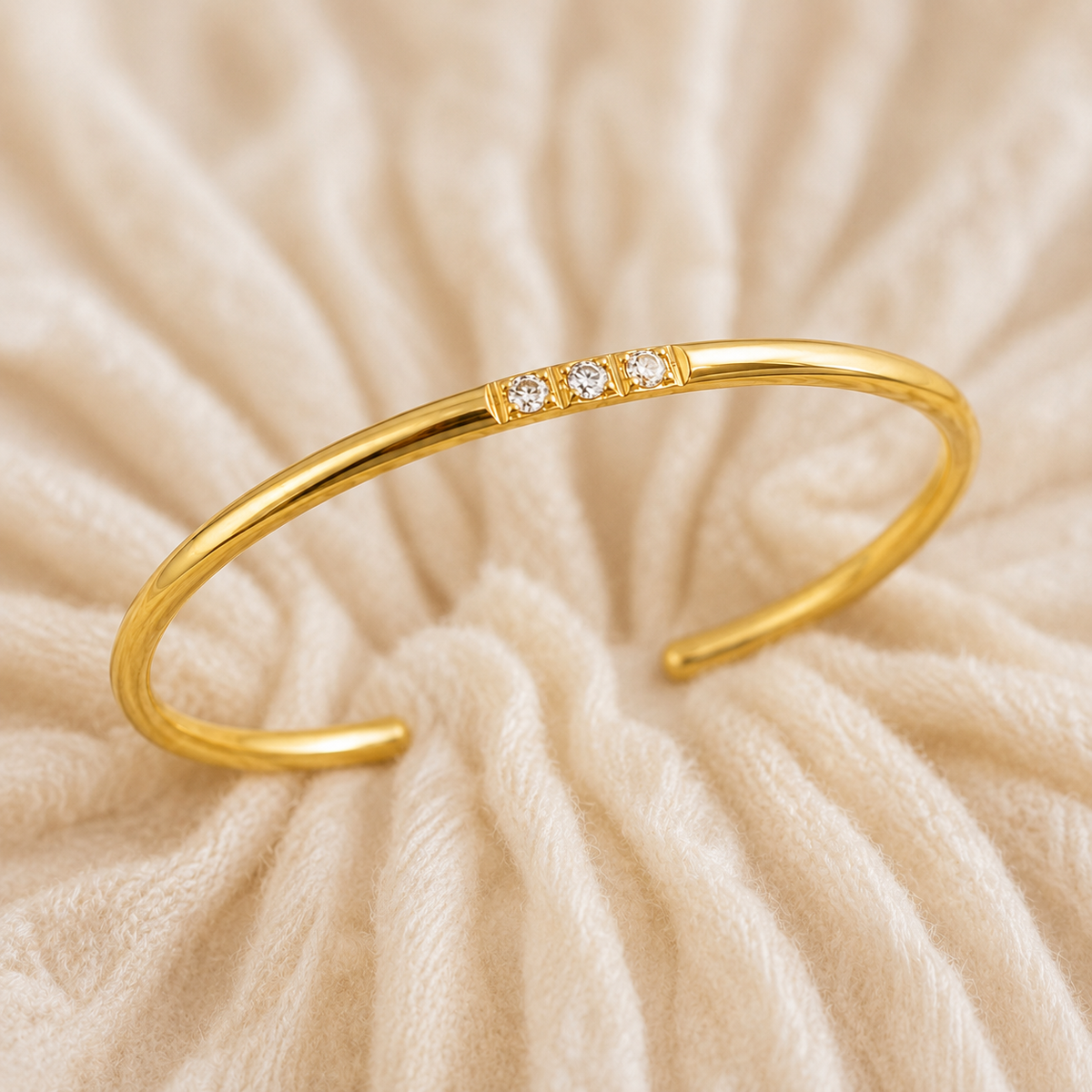 3-Zircon Ultra Dainty Ring | 18K PVD Gold Plated- For Women | Includes: Ring