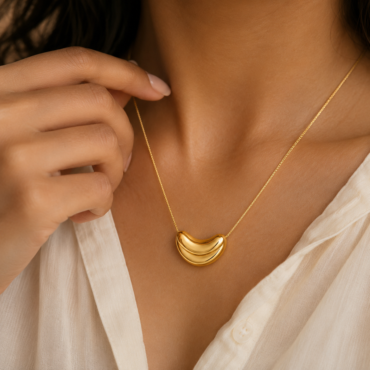 Muse SCULPTED CRESCENT Necklace | Gold-Tone - For Women | Includes: Necklace