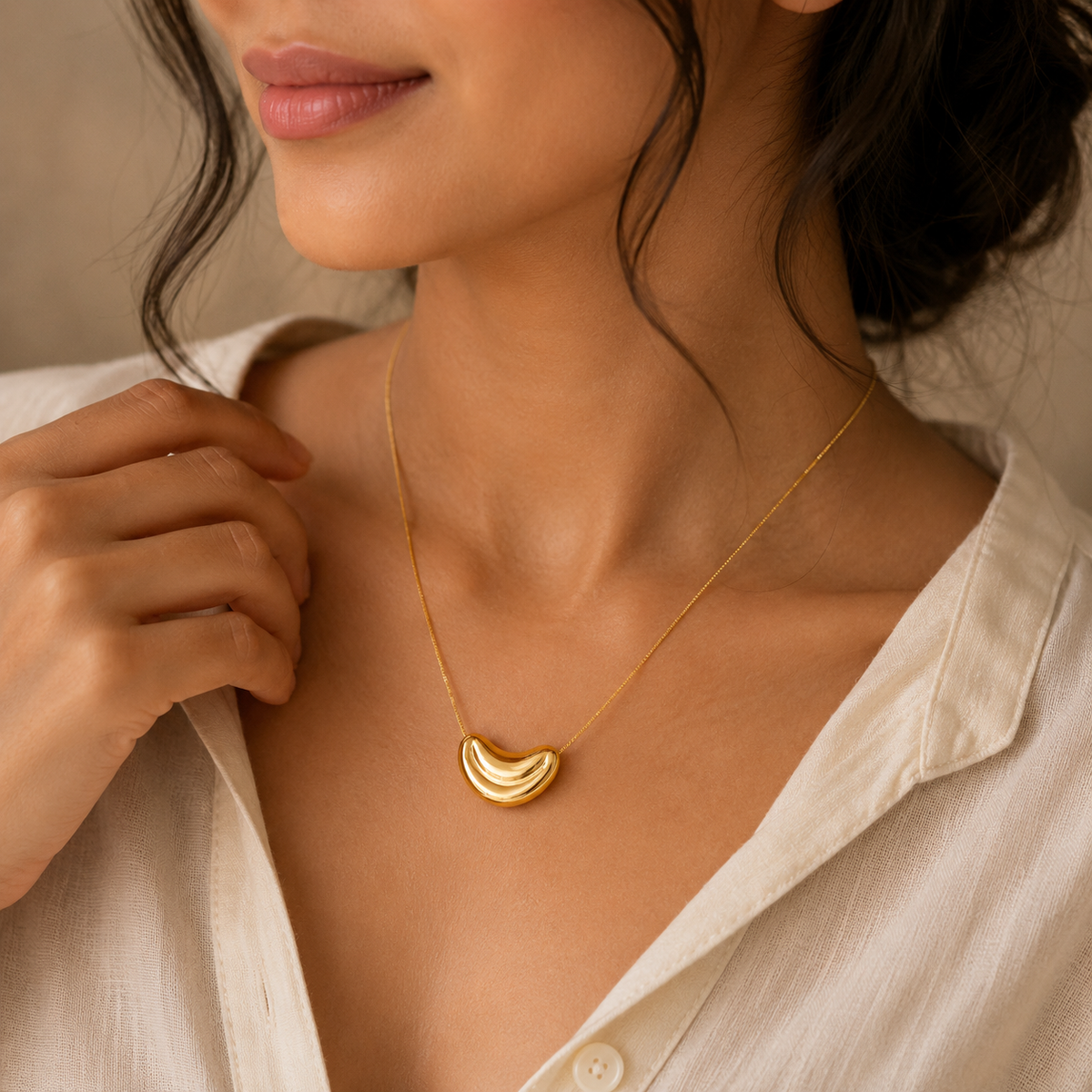 Muse SCULPTED CRESCENT Necklace | Gold-Tone - For Women | Includes: Necklace
