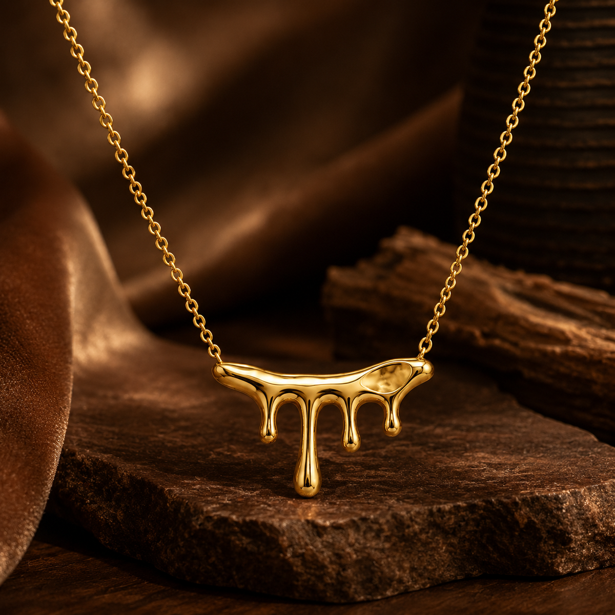 Molten DRIP Necklace | Gold-Tone - For Women | Includes: Necklace