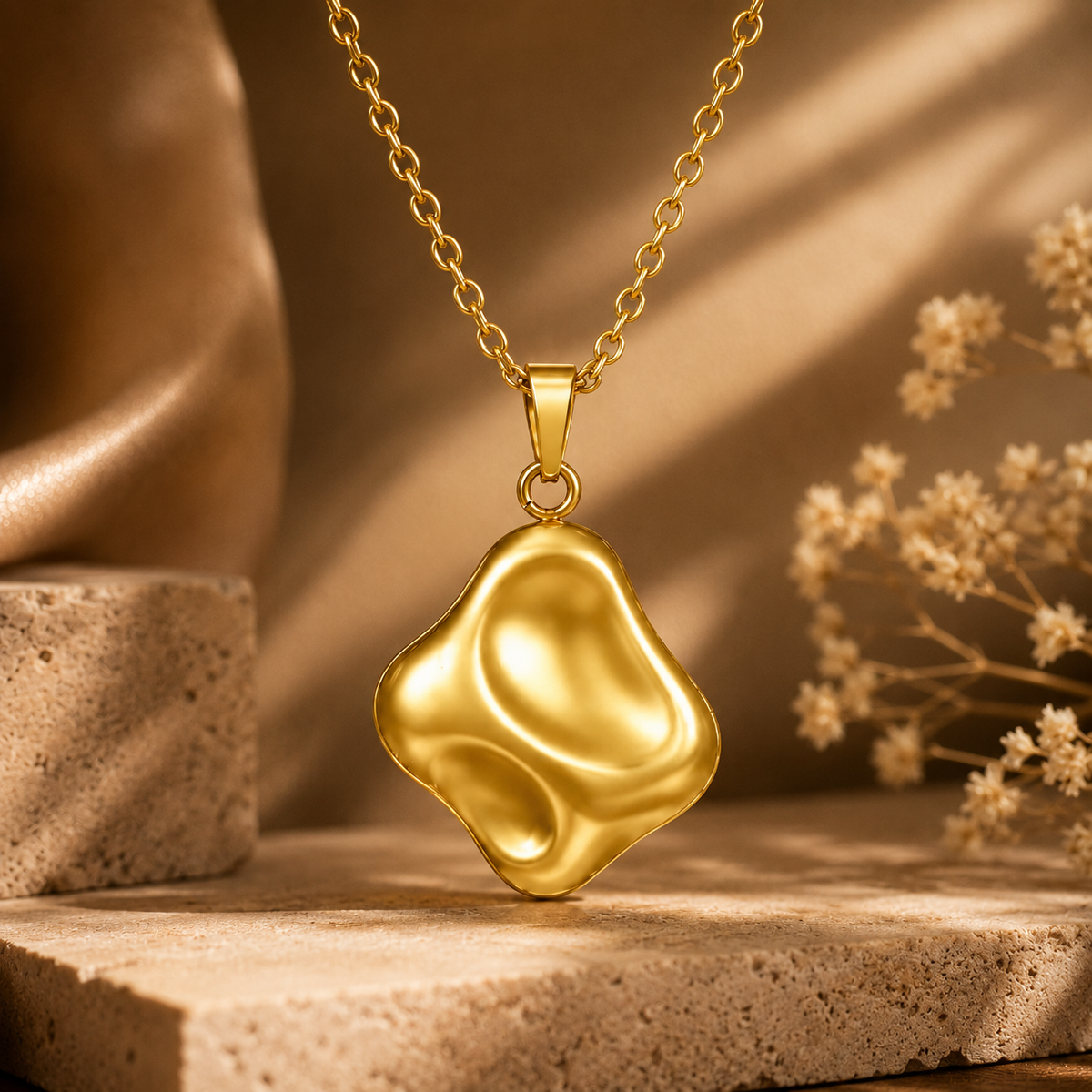 Ripple ORGANIC PENDANT Necklace | Gold-Tone - For Women | Includes: Necklace