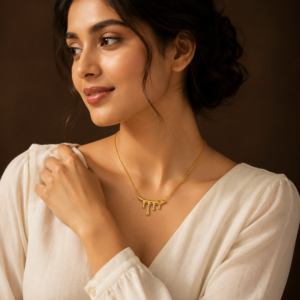 Molten DRIP Necklace | Gold-Tone - For Women | Includes: Necklace