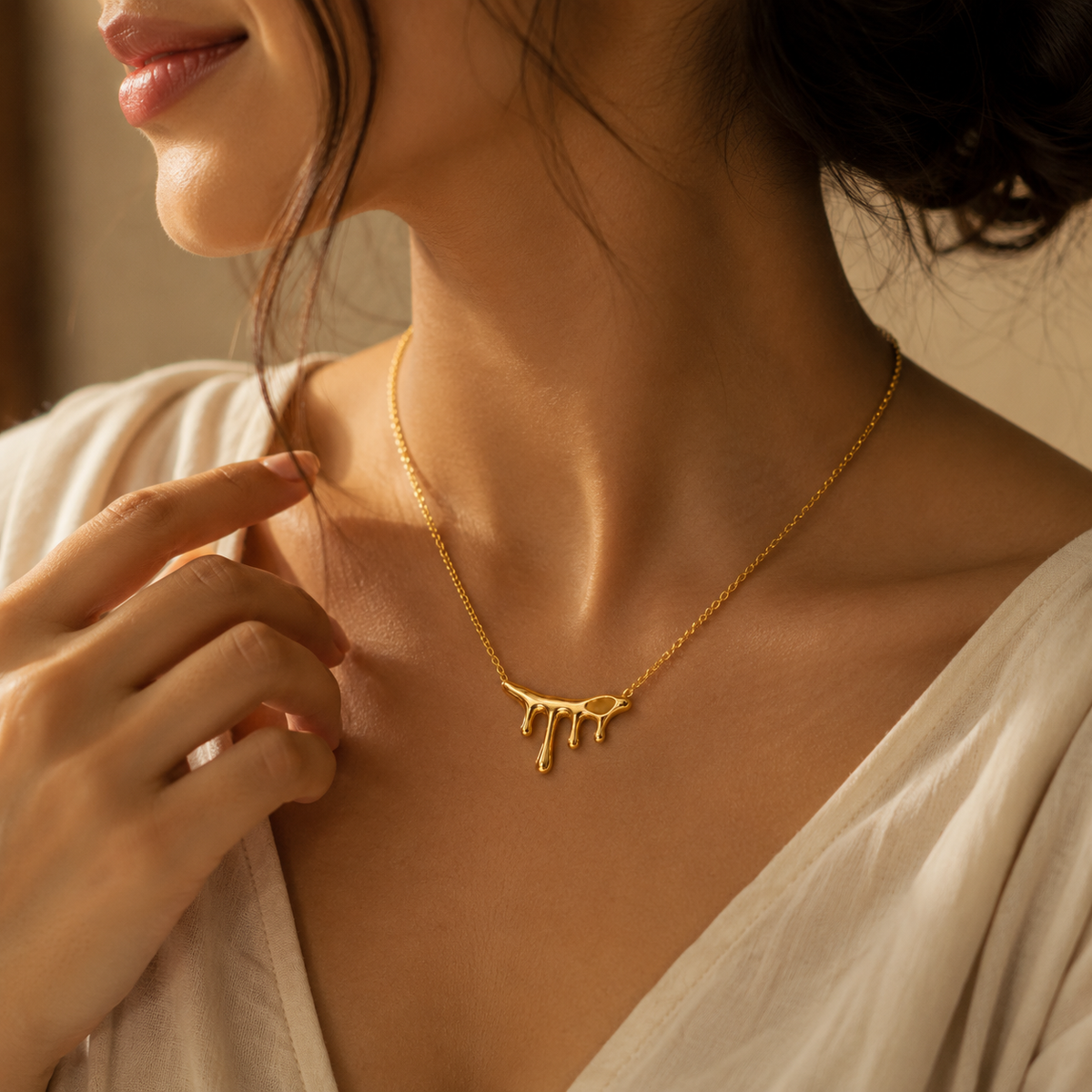 Molten DRIP Necklace | Gold-Tone - For Women | Includes: Necklace