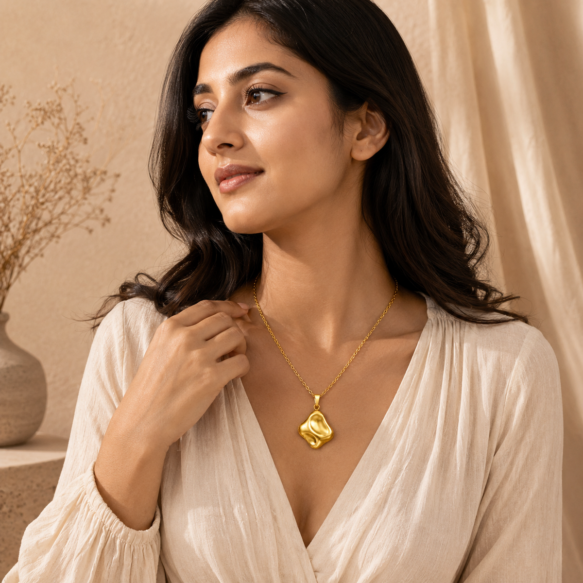 Ripple ORGANIC PENDANT Necklace | Gold-Tone - For Women | Includes: Necklace