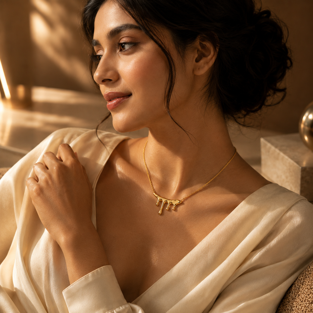 Molten DRIP Necklace | Gold-Tone - For Women | Includes: Necklace