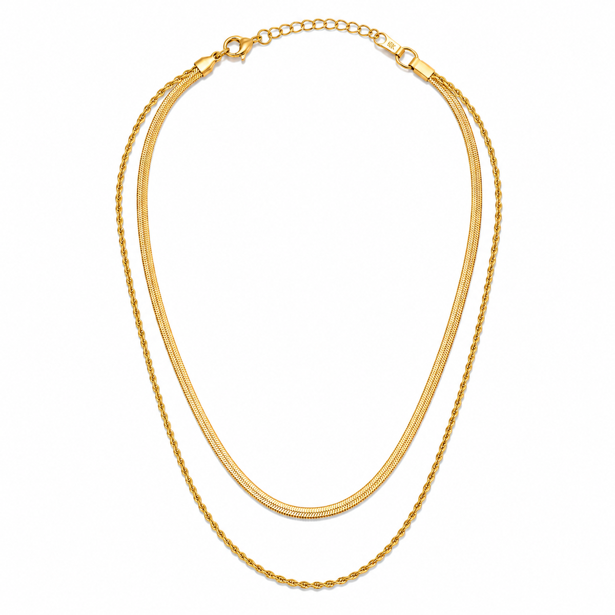 Drape SNAKE & ROPE LAYERED Necklace | Gold-Tone - For Women | Includes: Necklace