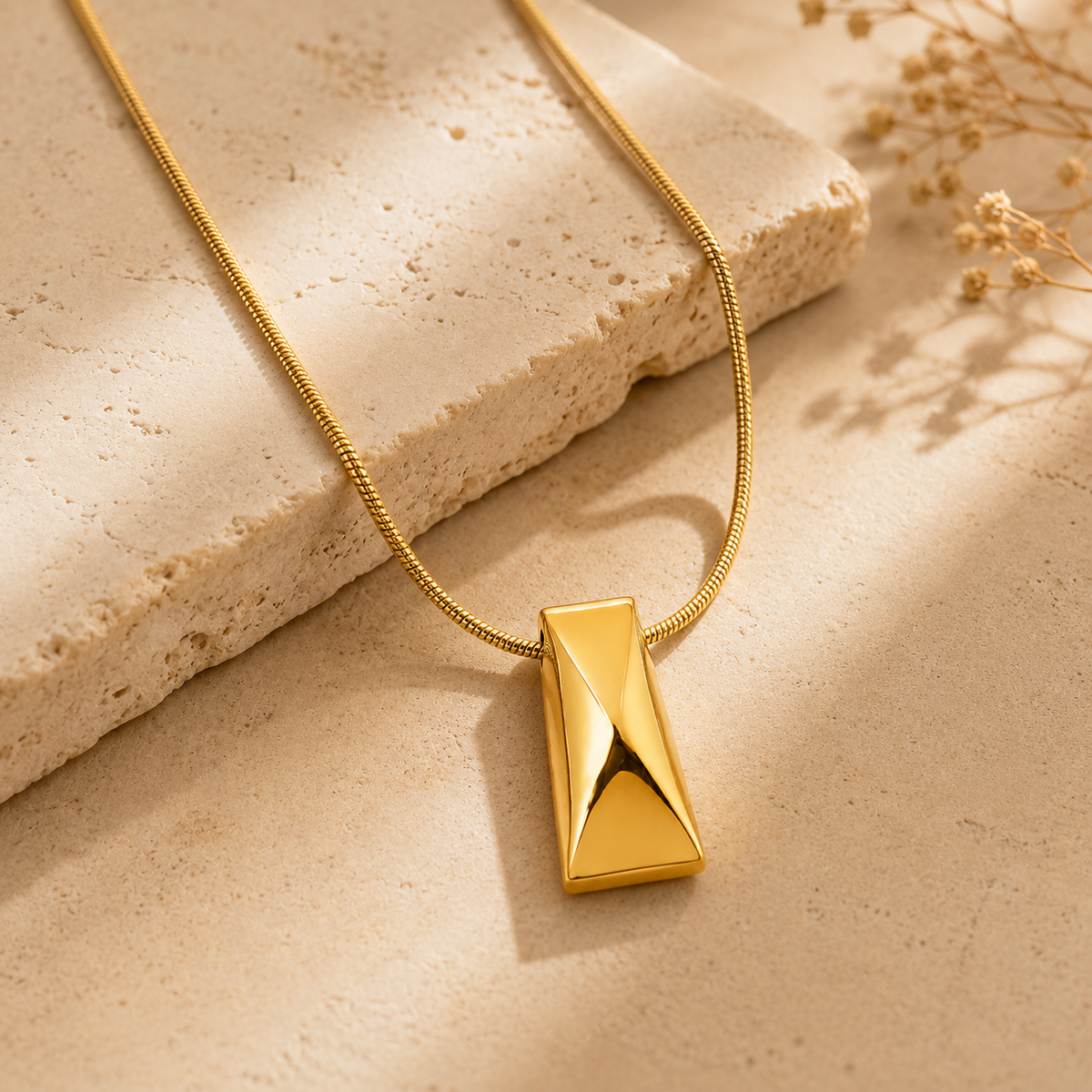 Prism FACETED RECTANGLE Necklace | Gold-Tone - For Women | Includes: Necklace
