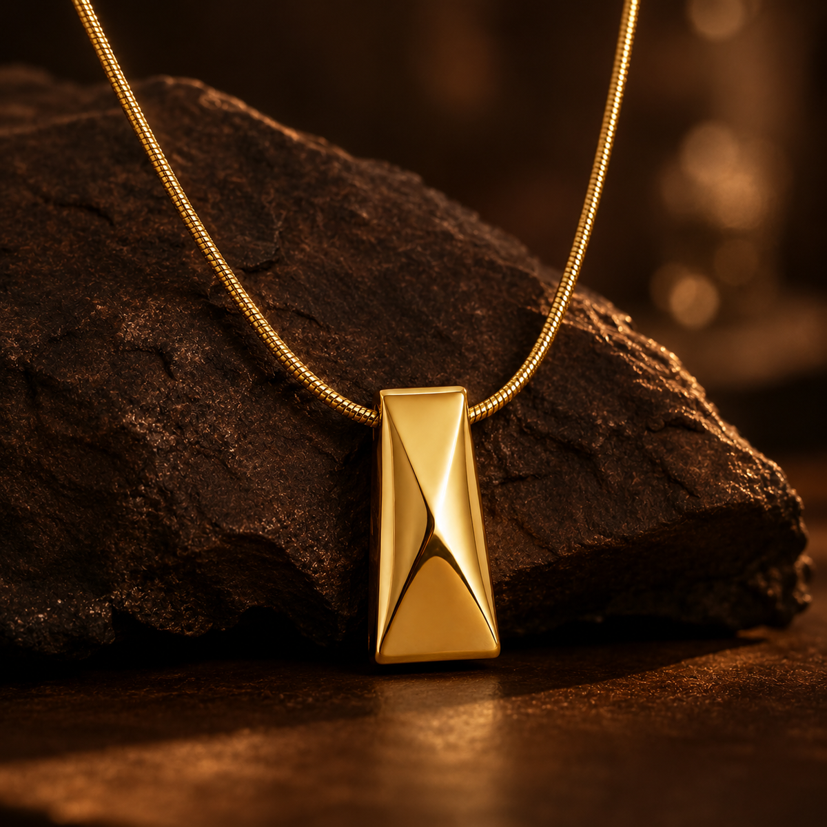 Prism FACETED RECTANGLE Necklace | Gold-Tone - For Women | Includes: Necklace