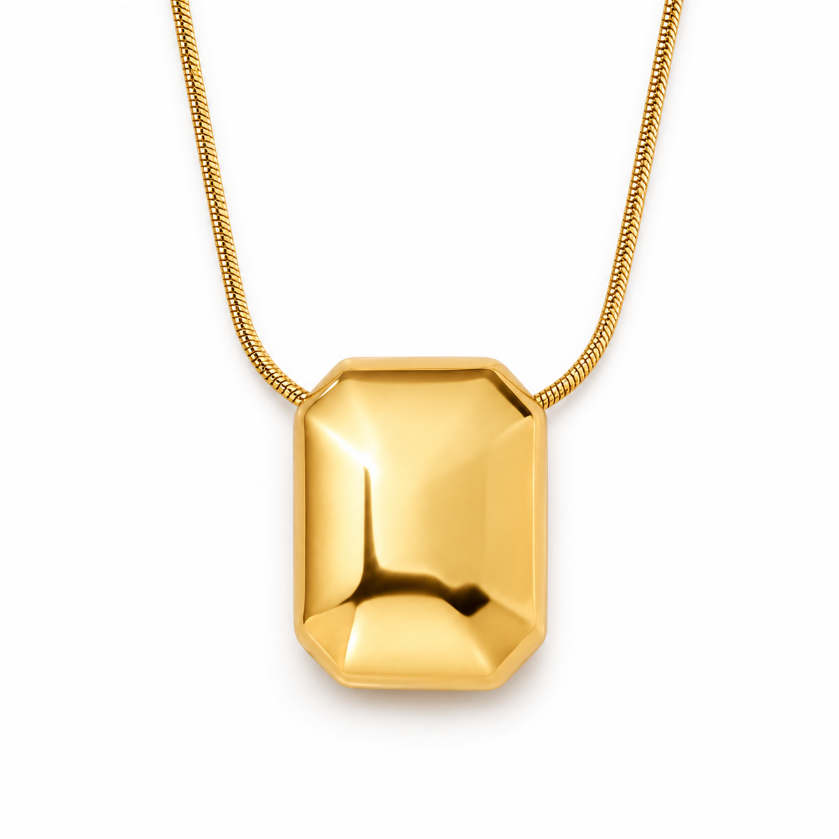 Facet BEVELLED OCTAGON Necklace | Gold-Tone - For Women | Includes: Necklace