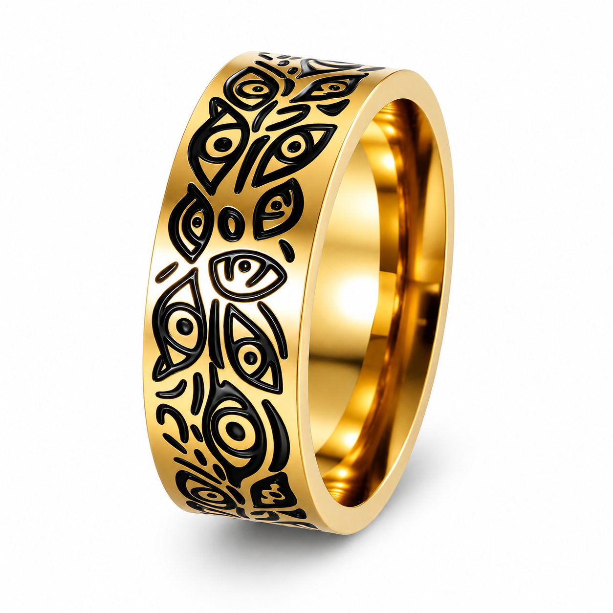 Evil Eye Protection Golden Ring | 18K Real Gold PVD Plated– For Women | Includes: Ring