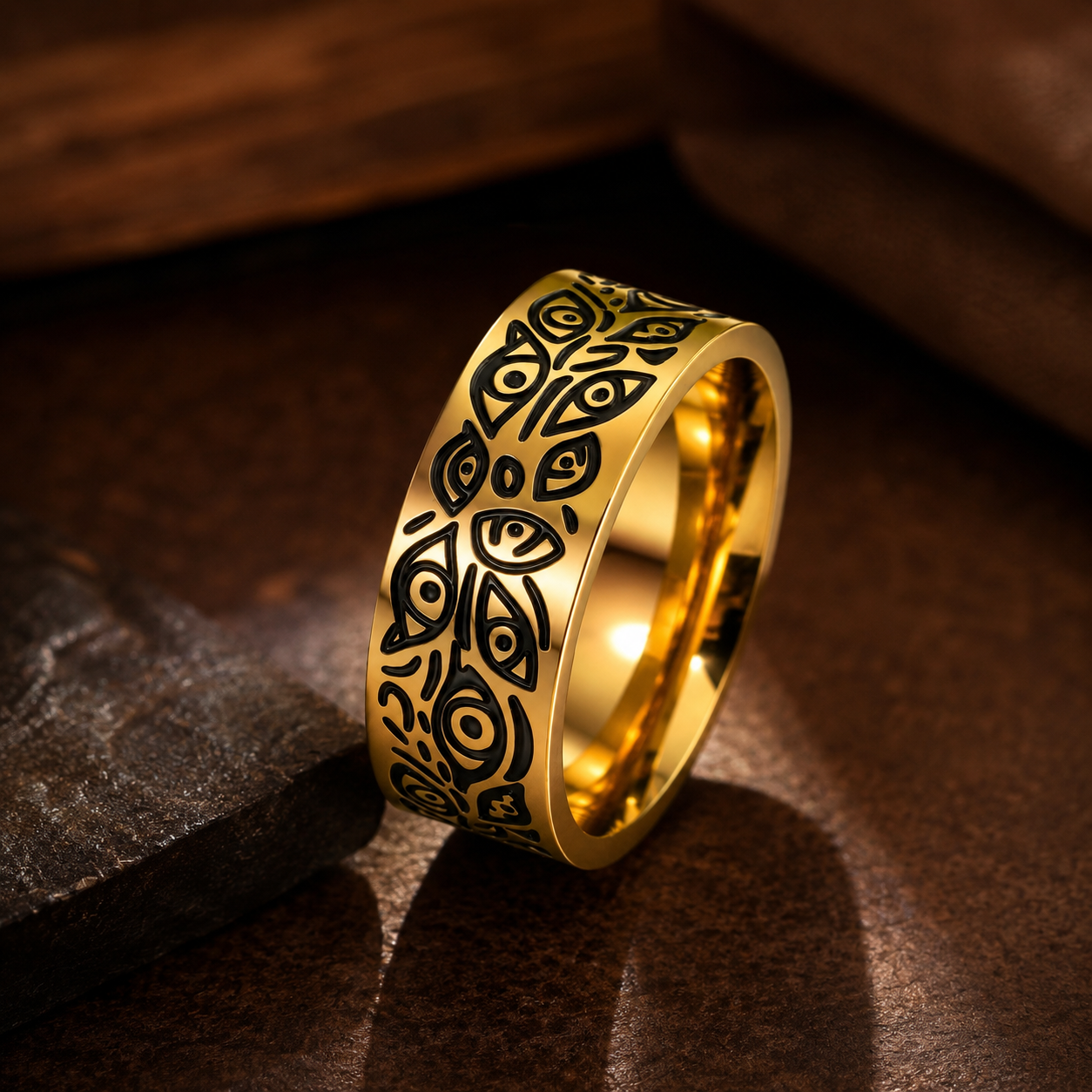 Evil Eye Protection Golden Ring | 18K Real Gold PVD Plated– For Women | Includes: Ring