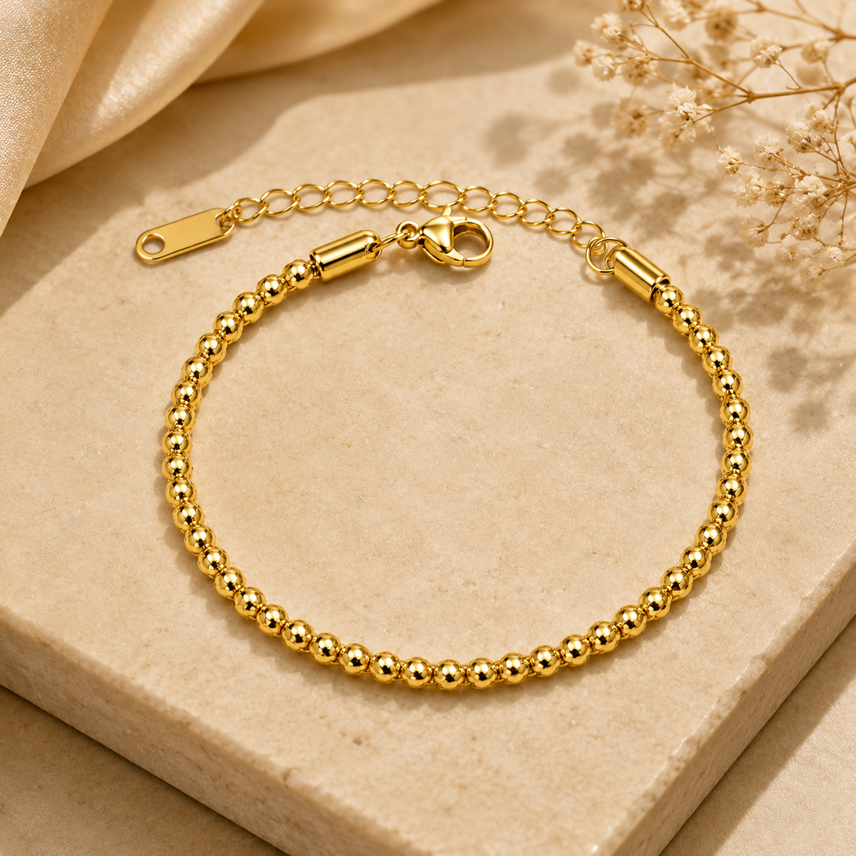 Gleam FACETED BEAD Bracelet | Gold-Tone - For Women | Includes: Bracelet
