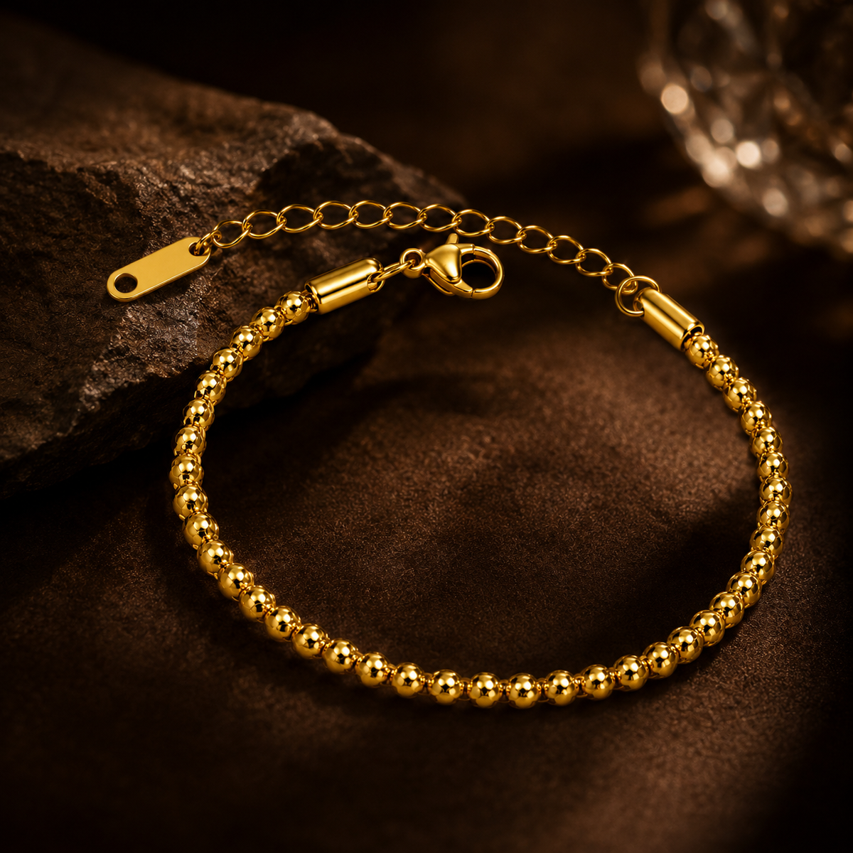 Gleam FACETED BEAD Bracelet | Gold-Tone - For Women | Includes: Bracelet