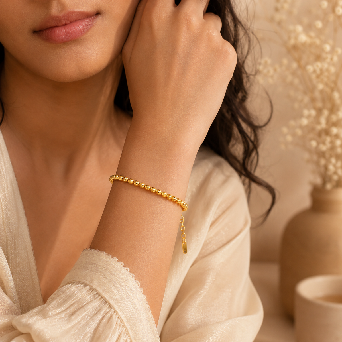 Gleam FACETED BEAD Bracelet | Gold-Tone - For Women | Includes: Bracelet