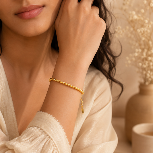 Gleam FACETED BEAD Bracelet | Gold-Tone - For Women | Includes: Bracelet
