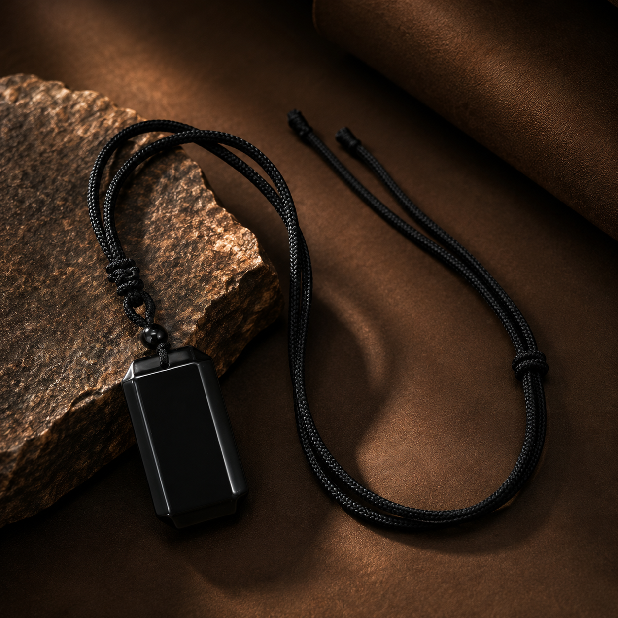 BOLD GenZ Real Black Onyx Stone Necklace | Natural Stone- For Men| Includes: Necklace