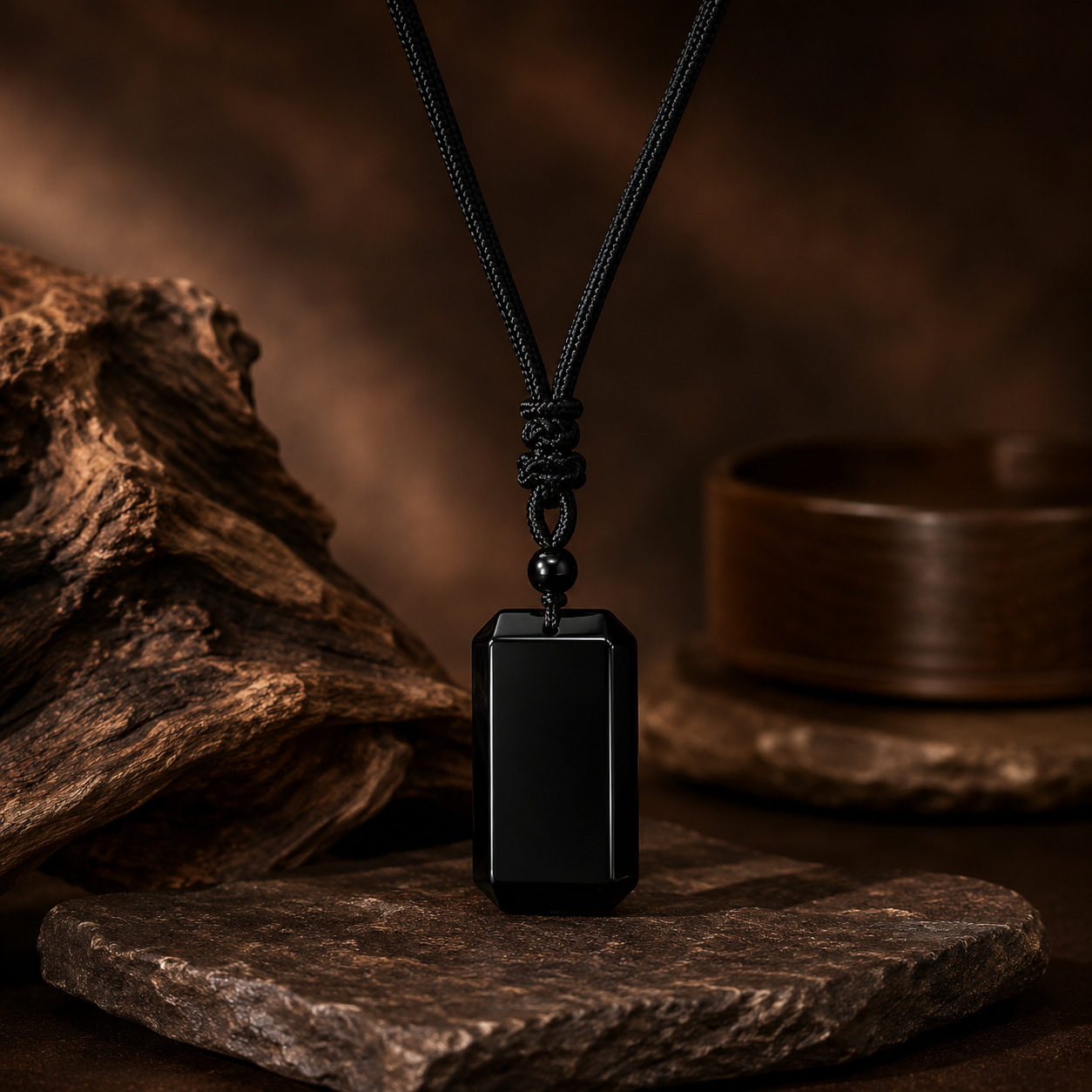 BOLD GenZ Real Black Onyx Stone Necklace | Natural Stone- For Men| Includes: Necklace