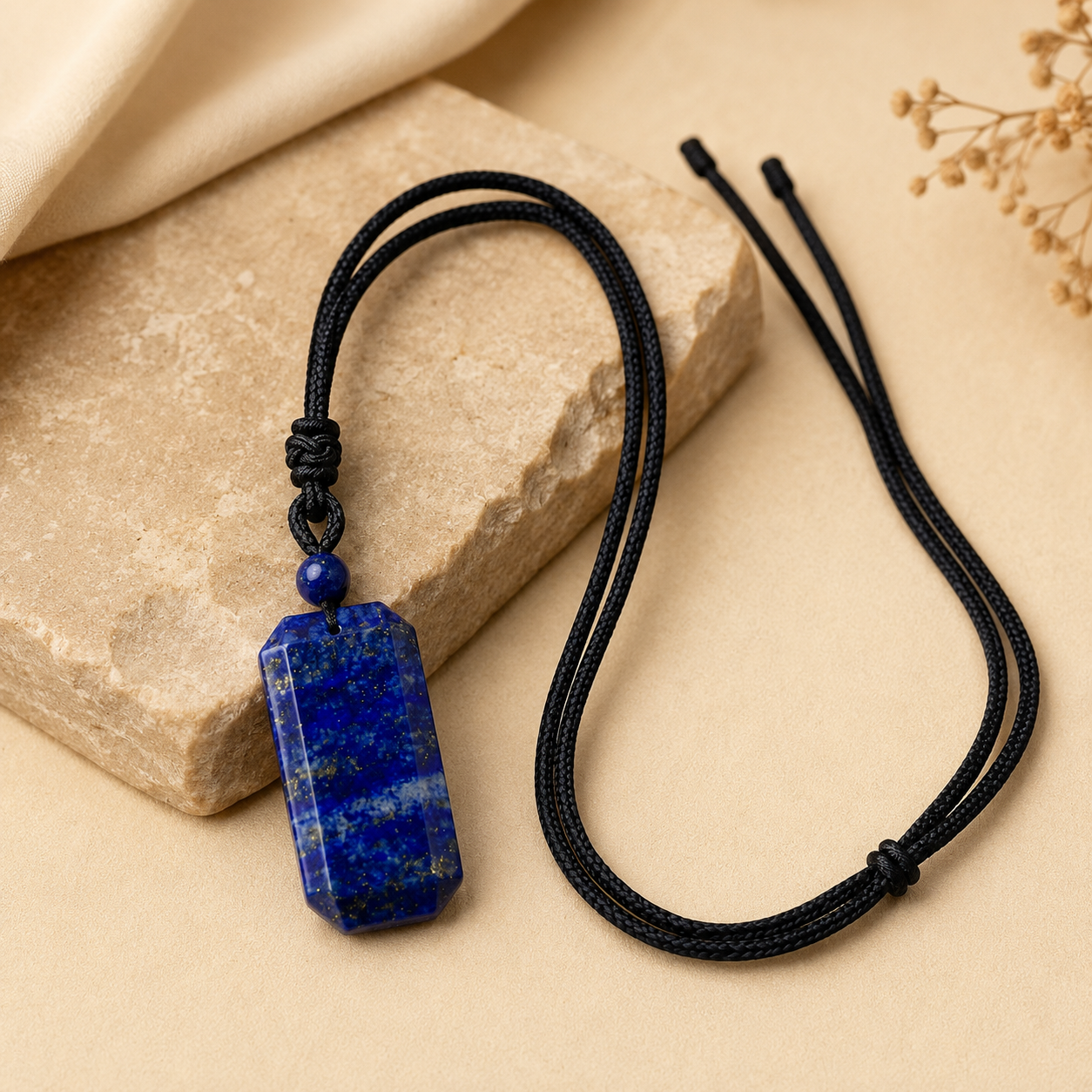 BOLD GenZ Real Lapis Lazuli Stone Necklace | Natural Stone- For Men| Includes: Necklace