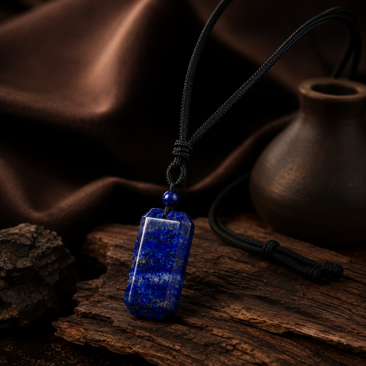 BOLD GenZ Real Lapis Lazuli Stone Necklace | Natural Stone- For Men| Includes: Necklace