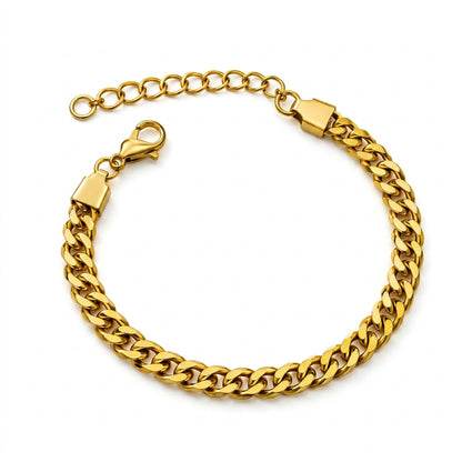 Lean Weave Design Flexi Golden 6MM Regular Bracelet | 18K PVD Gold Plated- For Men | Includes: Bracelet