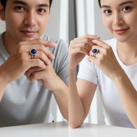 Confidence Adjustable Ring | Blue Sandstone - For Unisex | Includes: Ring