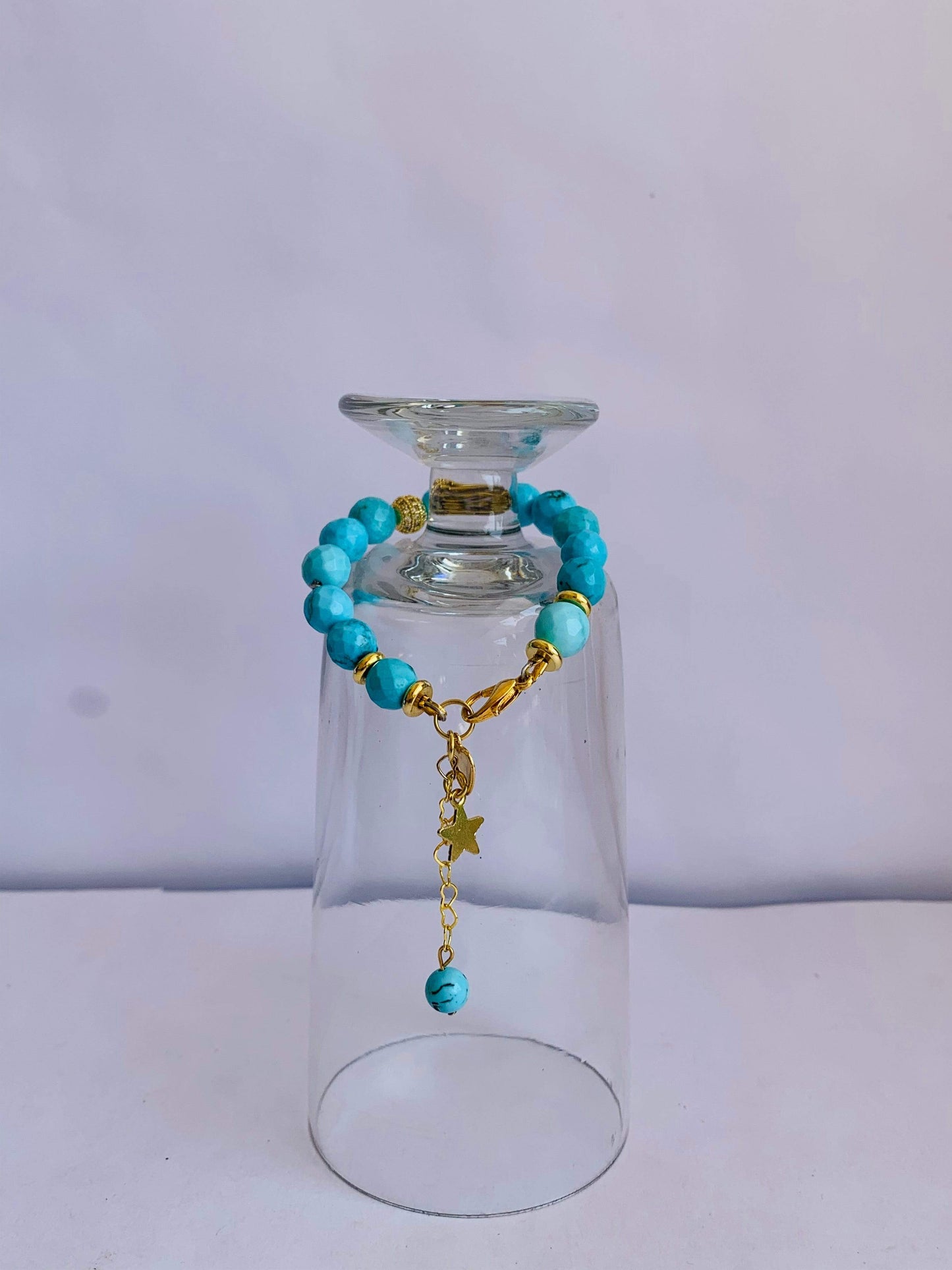 Sky Stone Charm Bracelet | Turquoise Magnesite Stone - For Kids | Includes: Bracelet