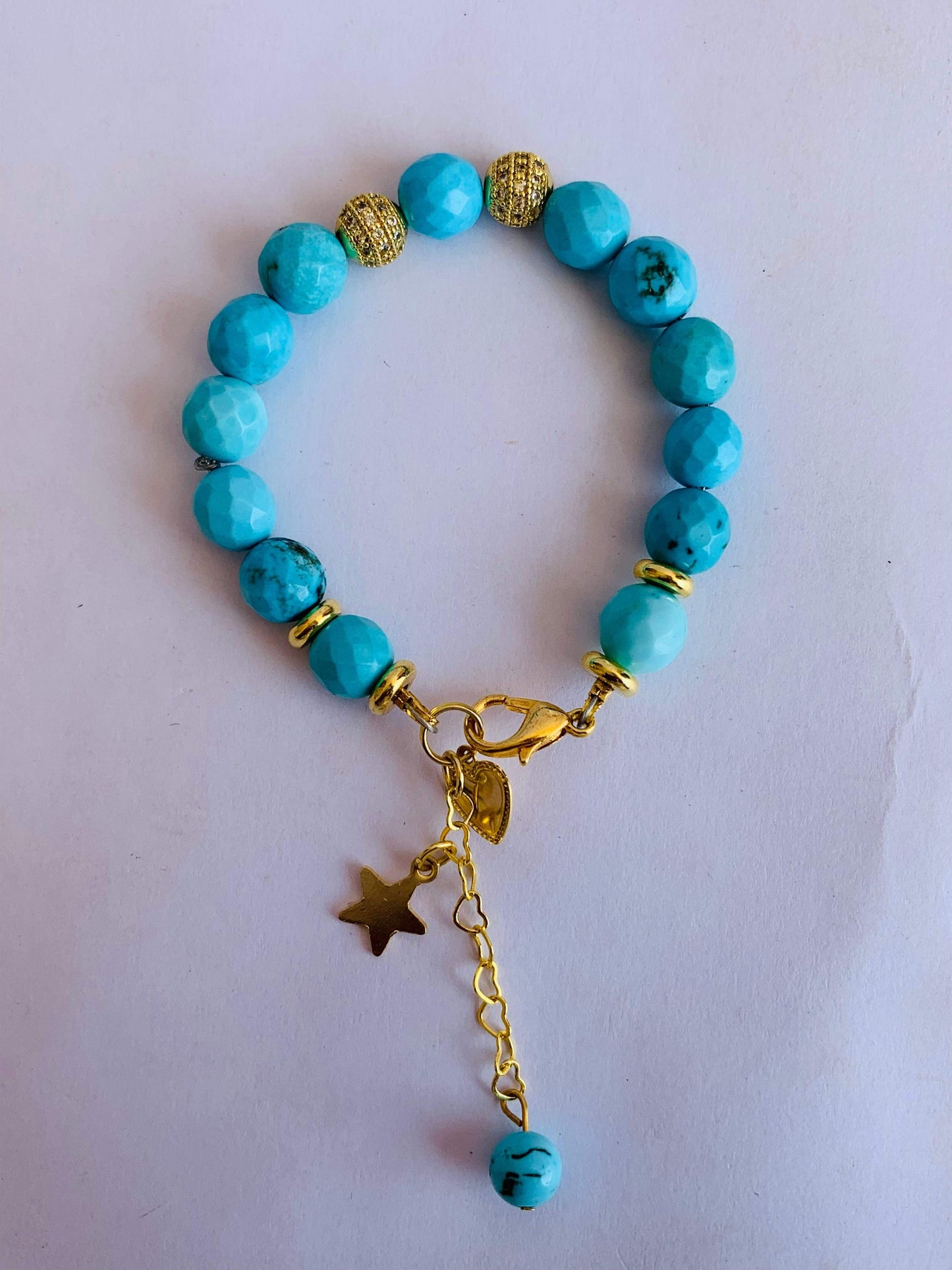Sky Stone Charm Bracelet | Turquoise Magnesite Stone - For Kids | Includes: Bracelet