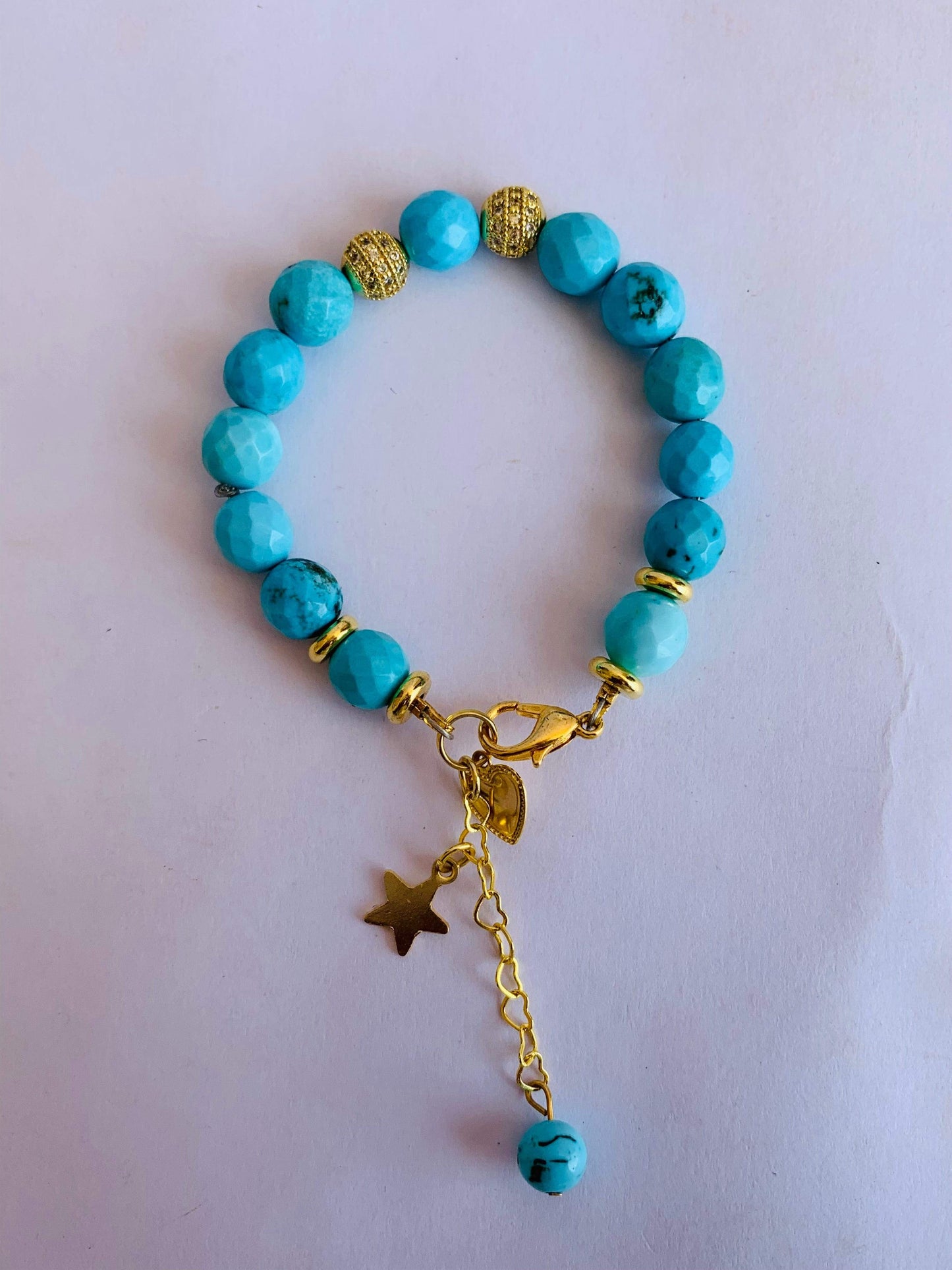 Sky Stone Charm Bracelet | Turquoise Magnesite Stone - For Kids | Includes: Bracelet