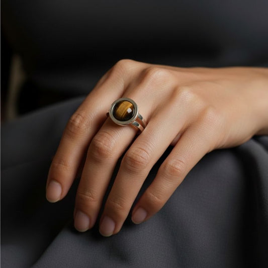 Courage Adjustable Ring | Tiger Eye - | Includes: Ring