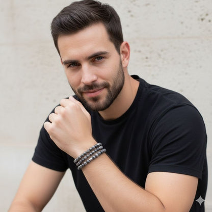 Creativity Layered Bracelets | Picasso Jasper - For Men | Includes: Bracelets (Set of 3)