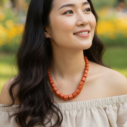 Crimson Root Necklace | Red Jasper Stone - For Women | Includes: Necklace