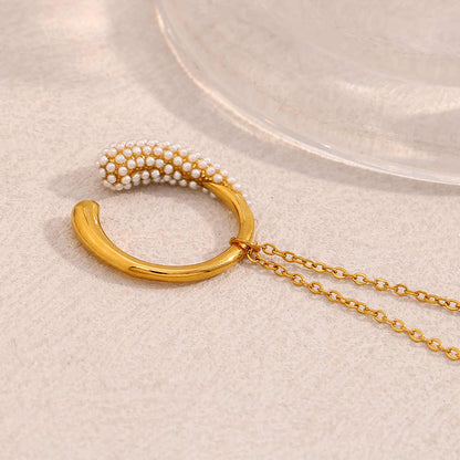 Chic Semi Round Necklace | 18K PVD Gold Plated - For Women | Includes: Necklace