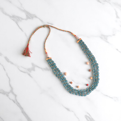 Blue Mirage Layred Necklace | Blue Agate Stone - For Women | Includes: Necklace