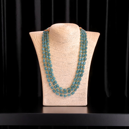 Blue Mirage Layred Necklace | Blue Agate Stone - For Women | Includes: Necklace