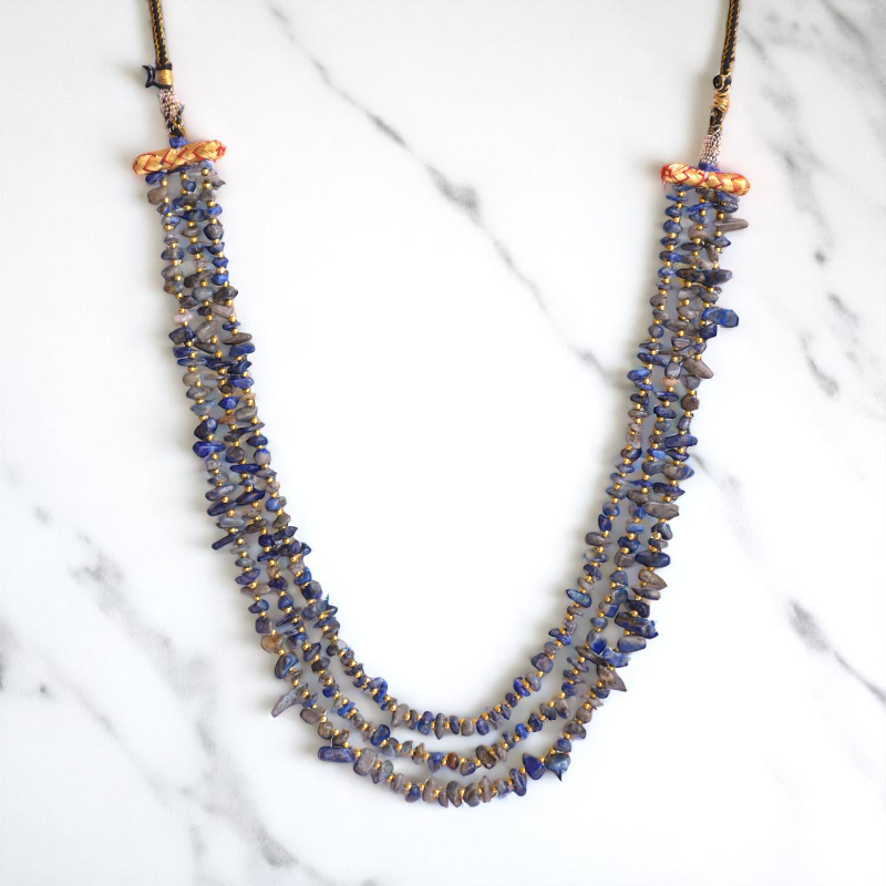 Royal Cosmos Layered Necklace | Lapis Lazuli Stone - For Women | Includes: Necklace